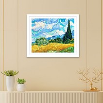수재샵 보석십자수 삼나무가 있는 밀밭 3D 50x40cm, 도안 큐빅 도구세트(DIY제품)