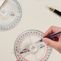 모든 원형 10cm 플라스틱 360도 포인터 각도기 눈금자 각도 측정기 학교 사무용품, 협동사