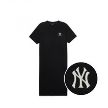 MLB 여성 베이직 반팔 맥시롱 원피스 NY (Black)