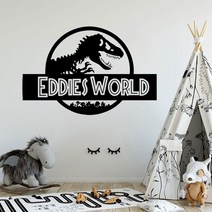 파티룸 인테리어 소품 소년 방 장식 jurassic world wall sticker custom name jurassic world vinyl wall decal 공룡 스타일, M 42x28cm, 611 neon pink