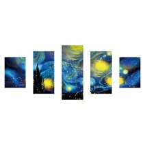 5 패널 5D 다이아몬드 페인팅 키트 DIY 라운드 드릴 모자이크 그림 벽 장식 라인 석 예술 공예 홈 인테리어 선물, [02] L2981, [01] 103x45cm