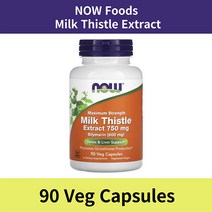 나우푸드 실리마린 밀크시슬 추출물 750mg 90 베지캡슐, 2개, 90정