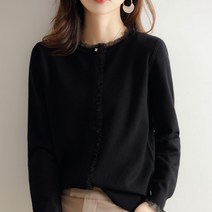 캐시미어가디건 울캐시미어카디건 2021 100 와 여성 코트 가을 o-넥 칼라 따뜻한 재킷 긴 소매 부드러운 스웨터 여성 outwear
