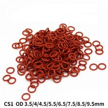 오링 레드 VMQ 실리콘 O링 가스켓 식품 등급 고무 CS 1mm OD 3.5 4 4.5 5.5 6.5 7.5 8.5 9.5mm 50 개579209, OD 3.5mm CS 1mm
