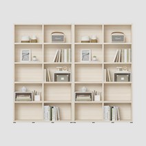 한샘 샘 와이드 책장 5단 120cm 시공 2set, 그레이_책장/내추럴오크_선반 (H)
