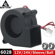 1PCS 브러시리스 쿨러 냉각 DC 원심 송풍기 팬 60mm 12V 24V 2Pin 60x28mm 6028 6cm 슬리브 듀얼 볼 방열판 라디에이터|blower 12v|fan, 1개