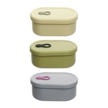 냉동밥 보관 용기 국산 밥소분 350ml 3개 세트, 라임+올리브+그레이