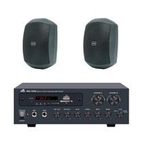 GNS 매장 2채널 앰프 스피커 패키지 MA-520+VF-94(2ea) VOLT 10평 20평 업소용 까페에 설치, 블랙