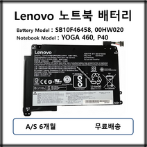 SB10F46458 00HW020 레노버 노트북 배터리 YOGA 460 P40