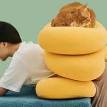 (1+1)고양이가뺏어가는베개 세트 꿀잠 쿨 기절 무중력 찰떡 쿠션 마약 경추베개 냥냥이 일자목 방석