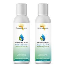 2 -Bottles 4 oz 60/40 PG-VG Propylene Glycol Vegetable Glycerine Kosher 99.9% Pure Food Grade, 1