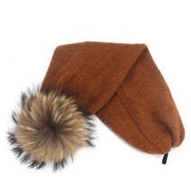 비니 모자 pom pom 모자 이중 목적 모자 스카프 여자 가을 겨울 모자 너구리 모피 여성 듀얼 사용 skullies 야외