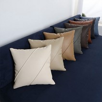 조브라운 심플한 고급 가죽 패턴 쿠션, 겉무늬, 초코