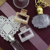 얼룩무늬 페인팅 사각 소형 올림머리 헤어 집게핀.비앤피, 3핑크화이트