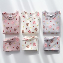 kc인증 아동 유아 여아 남아 아기 실내복 영유아 피치기모 체리토끼곰 실내복