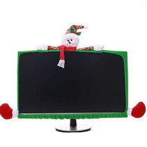SUSHAFEN 1팩 크리스마스 컴퓨터 모니터 테두리 커버 TV 신축성 노트북 홈 오피스 장식-눈 사람