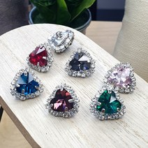 비즈라이프 14mm하트 큐빅단추 모음, 에메랄드, 1개