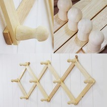 베스트데코 원목 자바라 옷걸이 행거 벽걸이 모자걸이 바지걸이, 1개, 둥근형_라이트베이지(자바라)