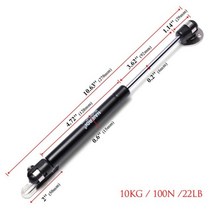 NAIERDI 6kg-15kg 지지 유압스프링 경첩 캐비닛 도어 주방 찬장 경첩, 10KG (100N) Black