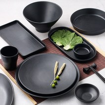 메탈블랙 멜라민 그릇 식기 접시 업소용 식당, 29-메탈 직사각접시 1호