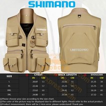 2021 shimano 낚시 조끼 빠른 건조 낚시 장비 보관 물고기 자켓 통기성 야외 멀티 포켓 반사광 조끼, L, 카키색 옷감