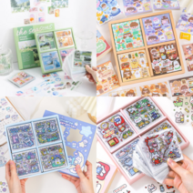 25종 100장 스티커상자 다꾸 스티커 키치 핸꾸 집꾸 다꾸 폰꾸 인테리어 꾸미기, 9.큐트행성스티커