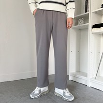 남자 기모 구김방지 링클프리 스판 일자 와이드 슬랙스 밴딩 팬츠(3COLOR)