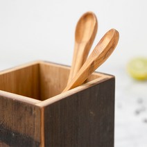 나무수저통 사각 대나무 우드 다용도 수납 보관함 미니 화분 빈티지 주방 수저통 수저수납함