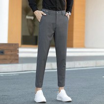 수입 봄 가을 남자 슬랙스 회사원 대학생 데일리 바지 와이드 테이퍼드핏 통넓은 팬츠 치트키 밴딩 면접 소개팅 나일론 면바지 부츠컷 키큰쇼핑