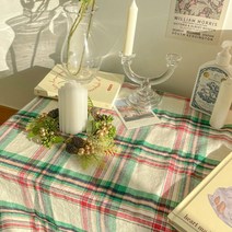 패브릭샵 대폭 기모 빈티지크리스마스체크 2컬러, 아이보리체크(k6896)