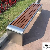 스테인리스 의자 평벤치 공원 공원벤치 야외용 카페 방부 테라스 등받이 정원, 304스테인리스220X40X45