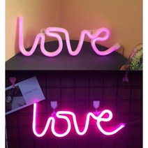 LED글씨 홈바조명 LOVE 레터링조명 2컬러 건전지타입 LED네온사인, 웜화이트