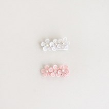 지니팡팡 빙글 자수 플라워 논슬립 집게핀아기 여아 유아 머리핀