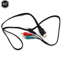 TV 셋박스 DV DVD PC용 HDMI 호환 수-3 RCA 비디오 오디오 AV 어댑터 케이블 3RCA 스테레오 컨버터 구성 요소 3ft 1m, [01] 기타