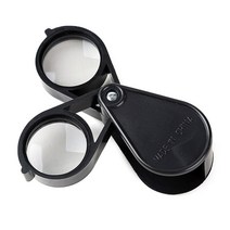 루페 루뻬10X 미니 쥬얼리 돋보기 핸드 헬드 30mm 더블 오픈 접이식 휴대용 광학 유리 루페, 한개옵션0