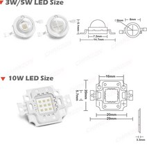 고출력 Uv 시안 Led 칩 3W 5W 10W 365nm 370nm 400nm Smd 자외선 강도 램프 전구, 01 3W X 10 Pieces, 10 410nm