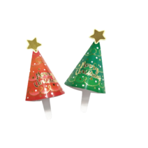 미니 꼬깔모자 데코픽 20세트 크리스마스 토퍼픽, 01 레드 20개