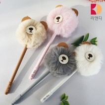 콩나물 새싹볼펜 실리콘 젤 볼펜 디자인 홍보 판촉 펜, 10_곰돌이(브라운)