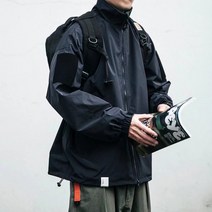 아메리칸 빈티지 루즈핏 카고 자켓 남성 캐주얼 방수 더블 집업 바람막이 코트