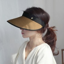 애지중지상점 리프 지사 여름 썬캡 왕골 밀짚 여성 와이어 모자 창모자 H2002_02