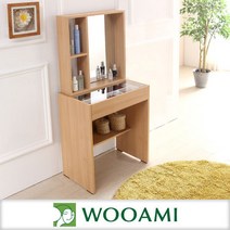 [우아미아이] [우아미가구]하니뷰600 거울수납장 화장대세트(의자포함), 색상:화이트
