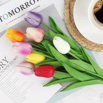 위시 튤립 조화 꽃 장식 실크플라워 인테리어, 조화-튤립(실크진보라)