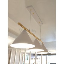 [산본문화조명] 세이렌 3등 일자 펜던트 드라마협찬 식탁등 인테리어조명, 본품 + LED볼구타입 12W 전구색(노란빛) X3