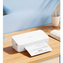 잉크없는 프린터 미니 휴대용 와이파이 블루투스, 화이트