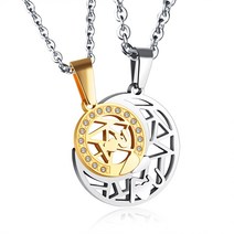 야구선수목걸이 New titanium steel Moon Pendant hot jewelry for men and women European American hip-hop Nec