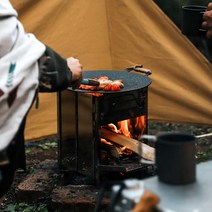 캠핑화목난로 야외캠핑 안전망 세트 미니 휴대 실내용, E 스토브