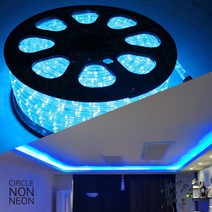 aree LED 원형 논네온 10M 단위 로프라이트 인테리어 줄조명, LED원형논네온10M_ 파랑