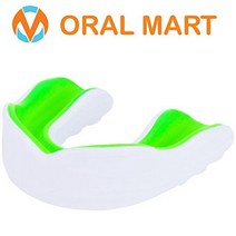 Oral Mart White/Green Youth Mouth Guard for Kids - Youth Mouthguard for Karate Flag Football Marti, Youth (Age 10 & Below), Spring Green