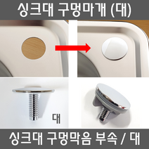 싱크대 구멍마개 스텐 정수기구멍 세제펌프구멍 싱크대부속, 1개, 2 구멍마개(스텐) (대)