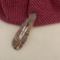 아이유집게핀 봉황비녀 레인보우 컬러 클래식 스타일 양모 니트 바레트 손으로 짠 헤어핀 BB 클립 고감